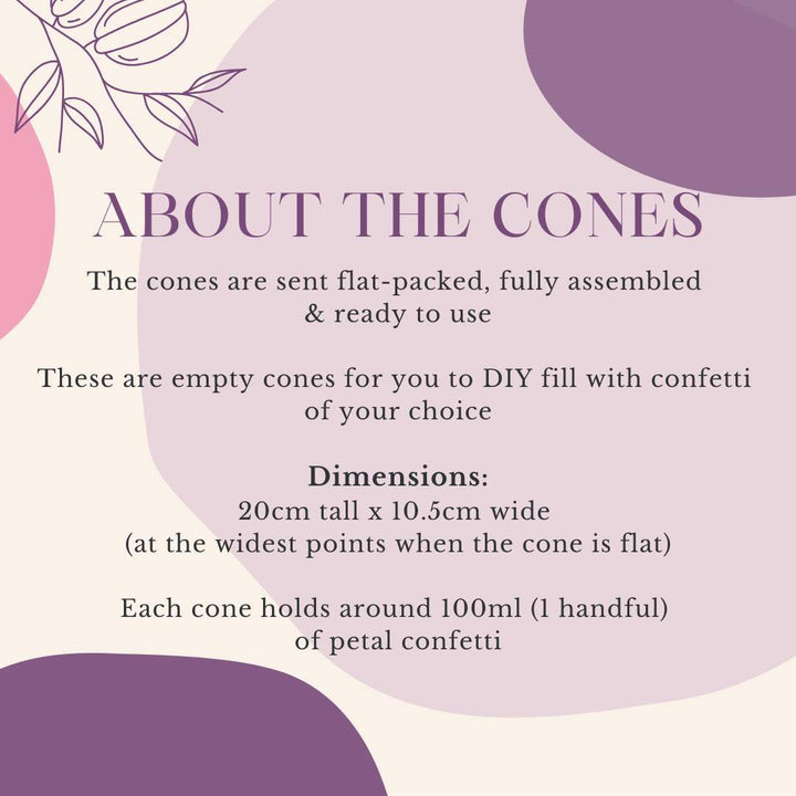 Handcrafted Personalised Boho Chic Wedding Confetti Cones
