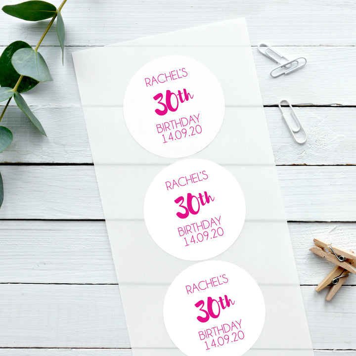 Personalised Glossy White Stickers Birthday Numbers Birthday Sticker