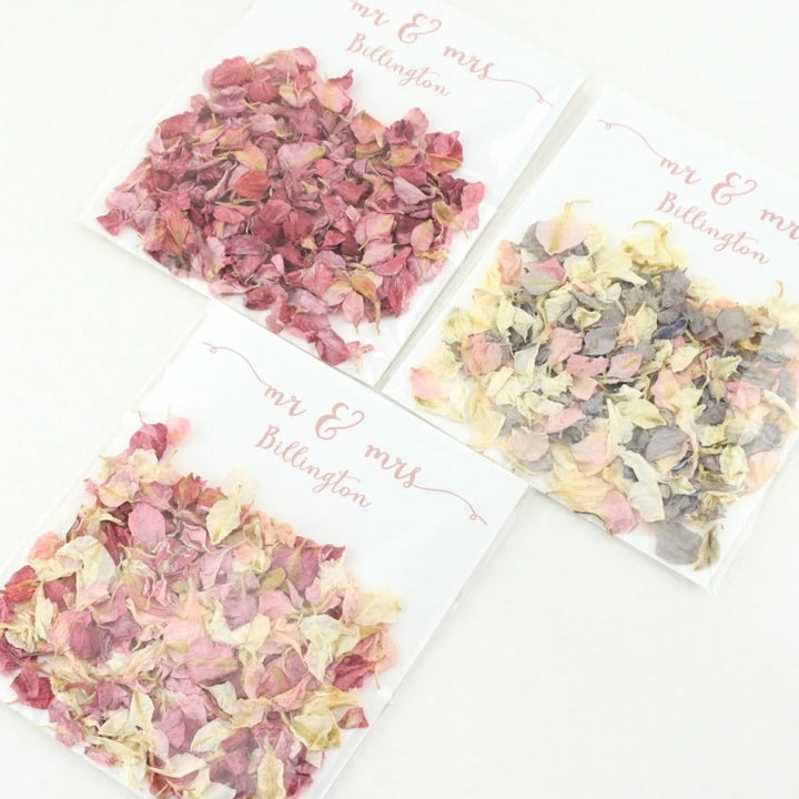 Decorative Mr & Mrs Personalised Confetti Envelopes Eco-friendly Biodegradable
