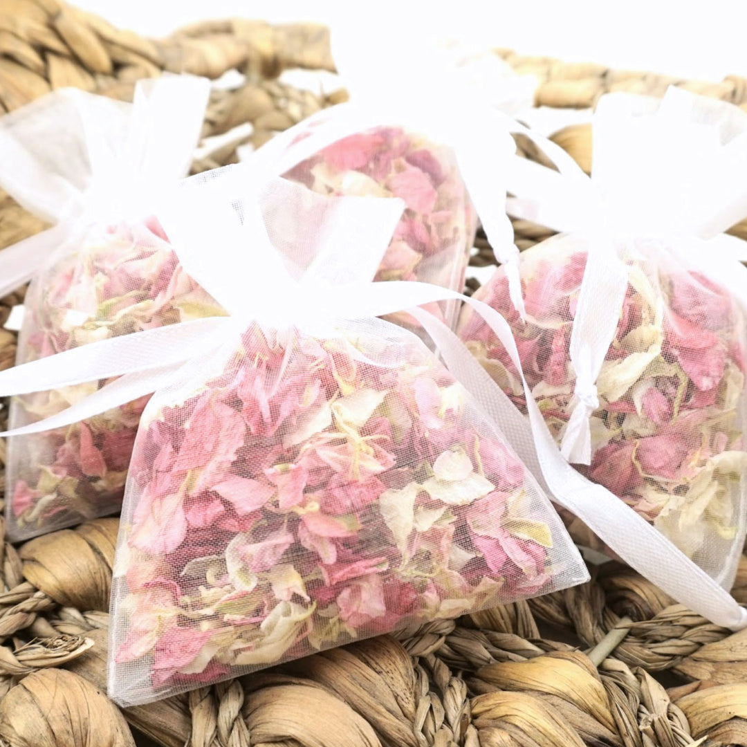 Larkspur & Wildflower Dried Petal Wedding Confetti in Organza Bags