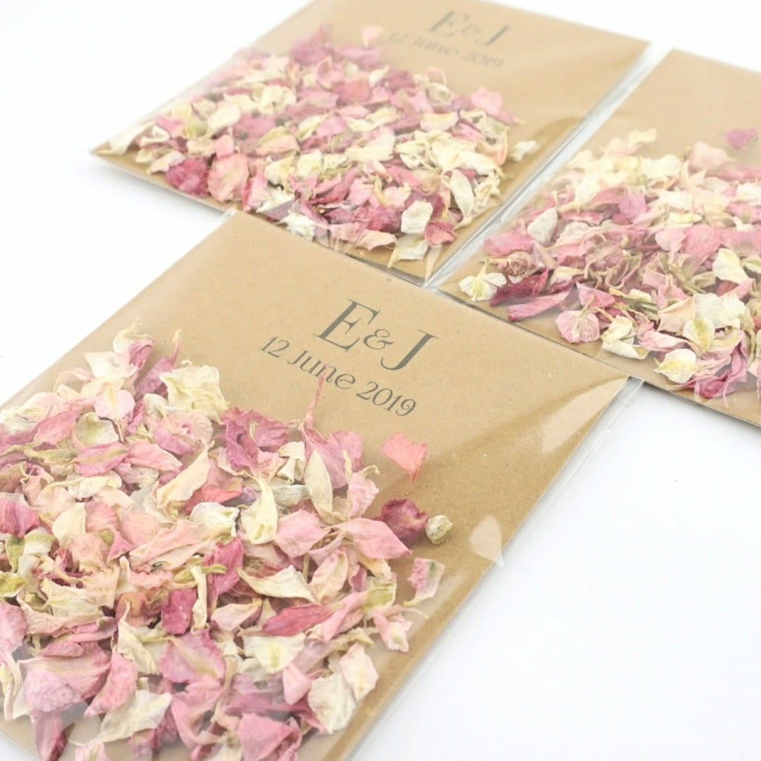 Initials Personalised Confetti Envelopes Eco-friendly Biodegradable