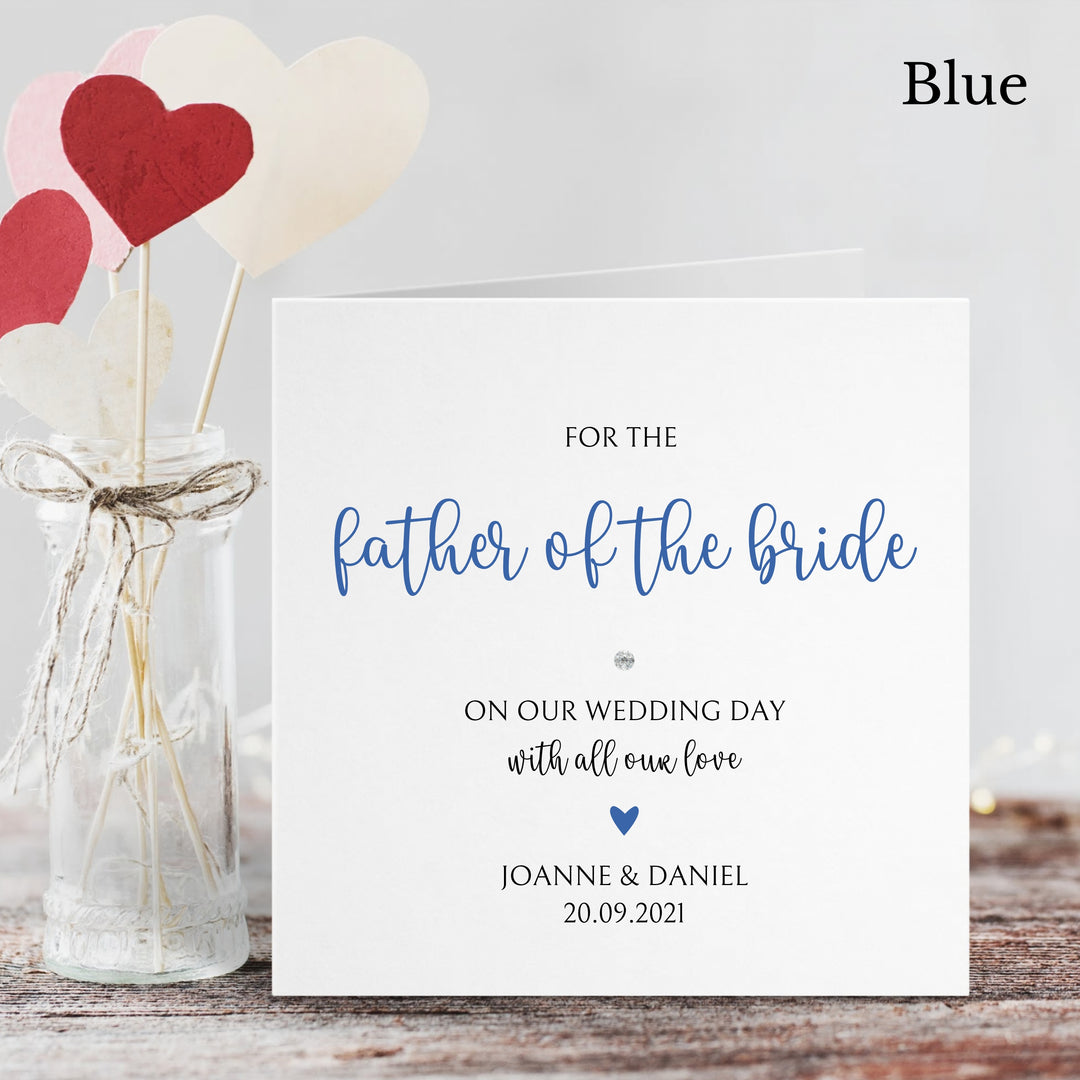 Personalised Love Heart Father of the Bride Wedding Day Card