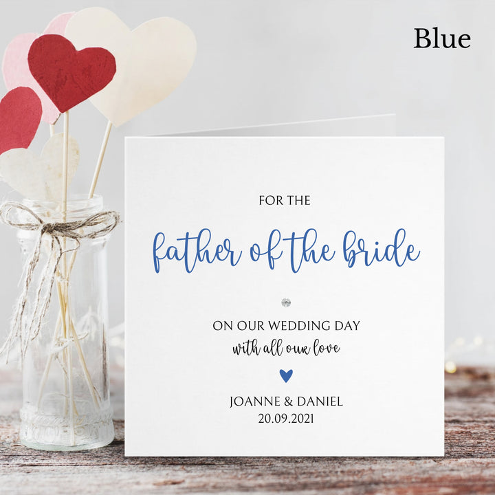 Personalised Love Heart Father of the Bride Wedding Day Card