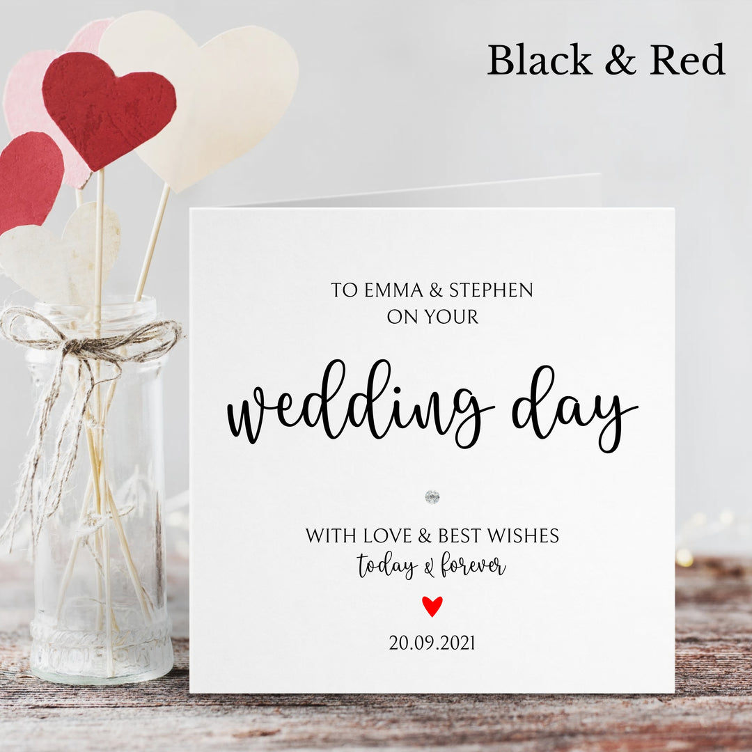 Personalised Love Heart Wedding Day Card