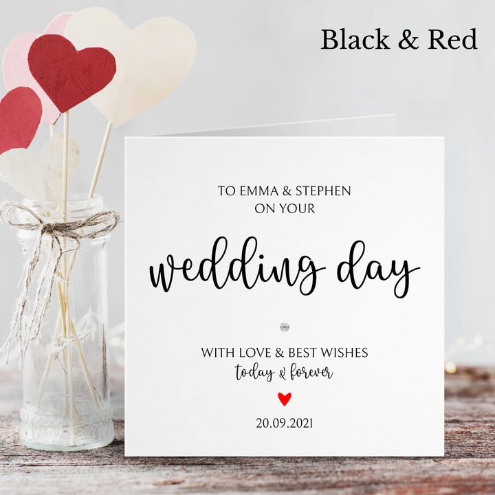 Personalised Love Heart Wedding Day Card