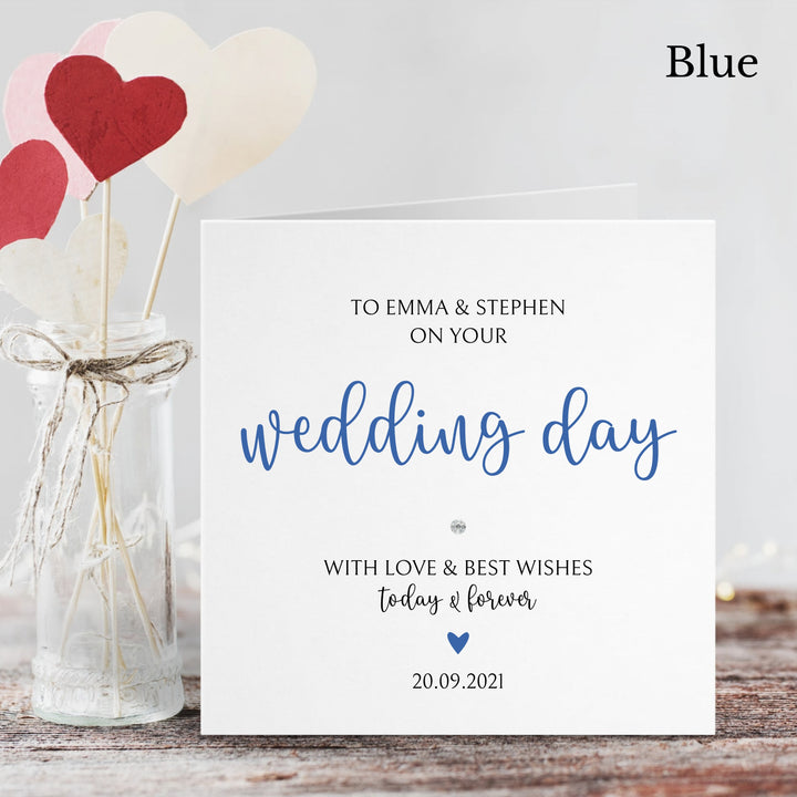 Personalised Love Heart Wedding Day Card