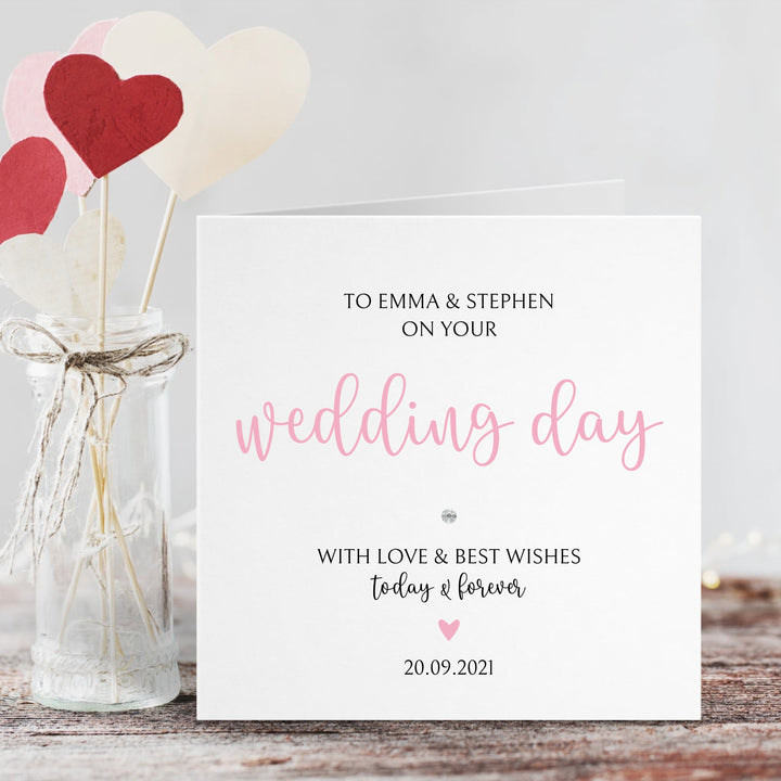 Personalised Love Heart Wedding Day Card