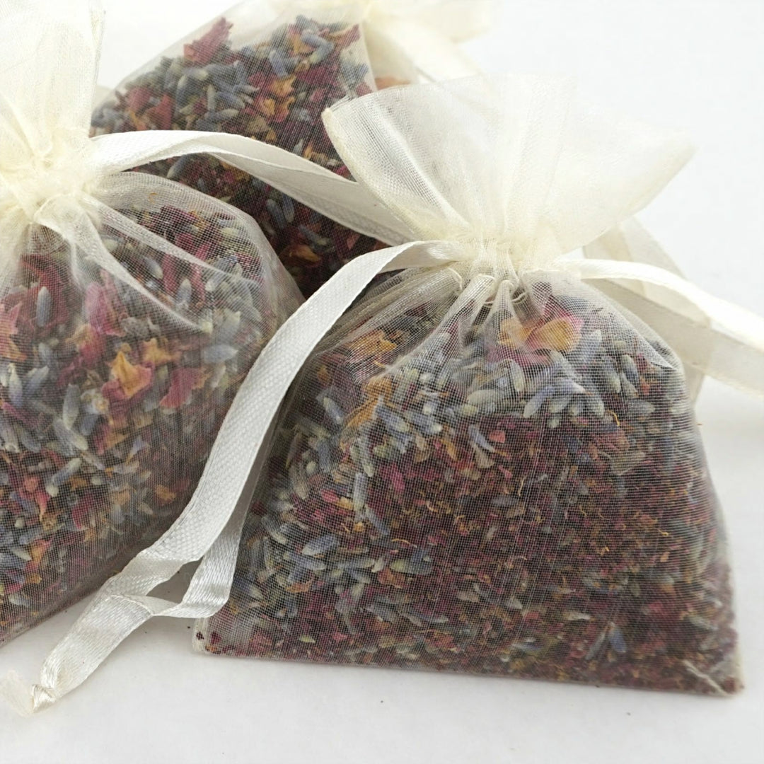 Old Romantic Dried Petal Wedding Confetti Individual Portions in Organza Bags