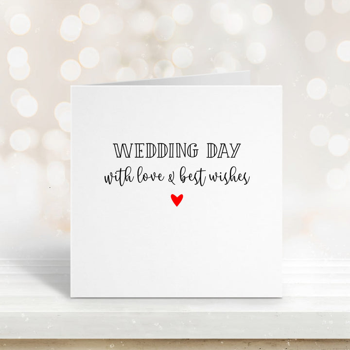 Red Heart Wedding Day Greetings Card