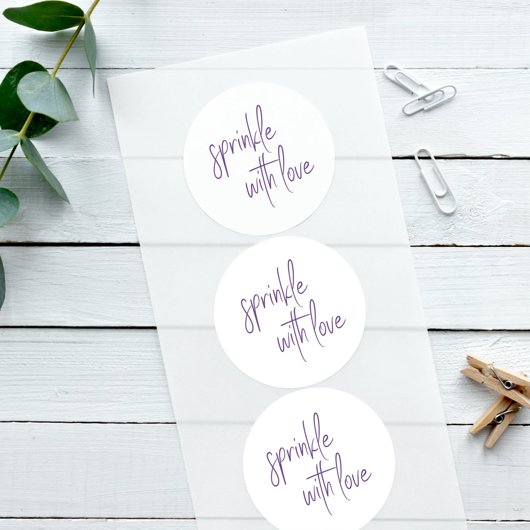 Glossy White Stickers Whimsical Sprinkle Wedding Sticker Confetti