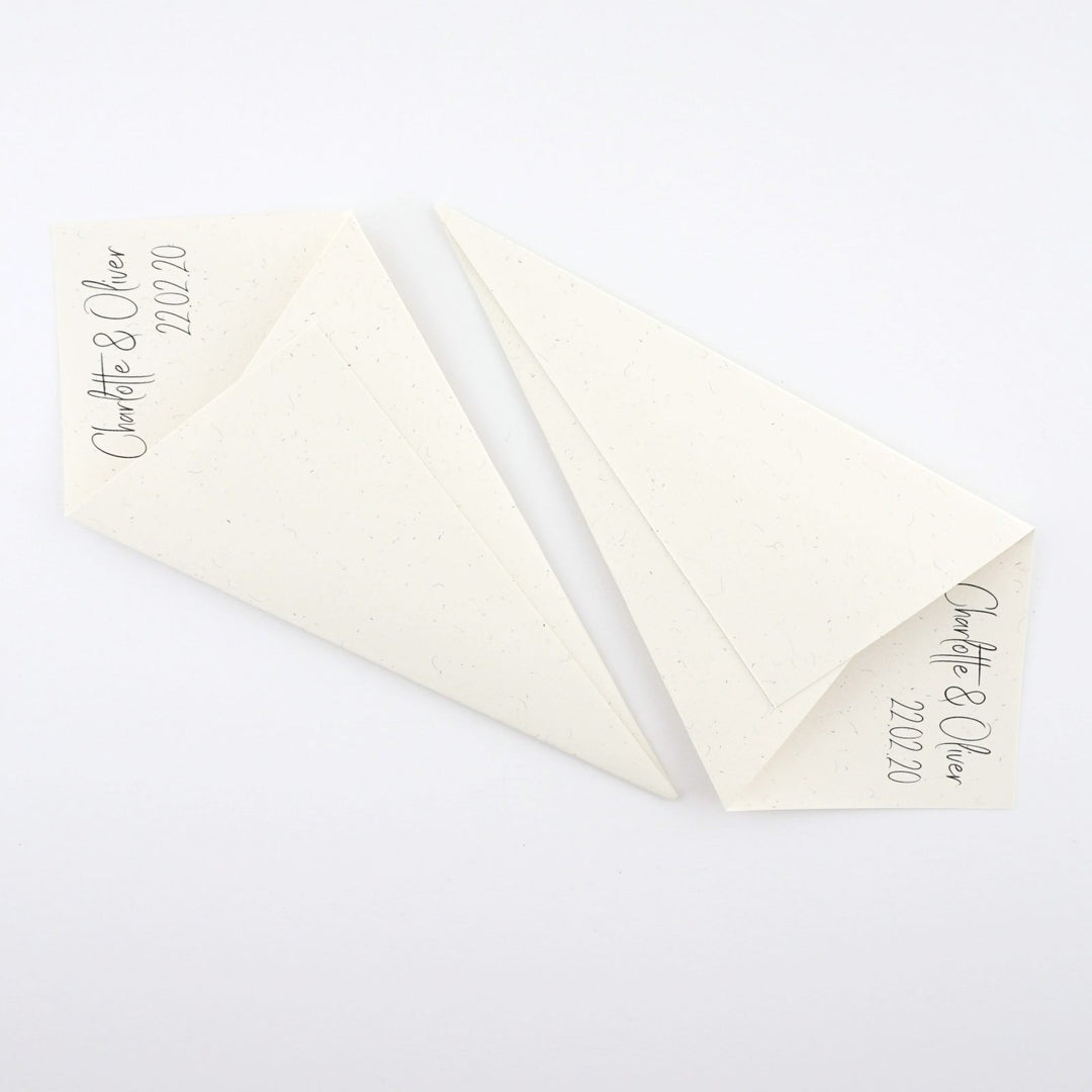 Handcrafted Personalised Boho Chic Wedding Confetti Cones