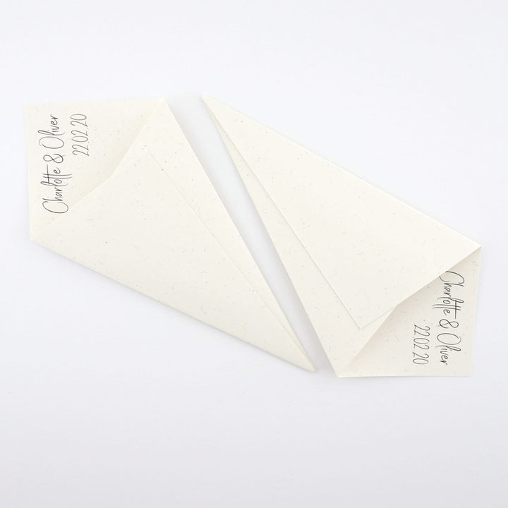 Handcrafted Personalised Boho Chic Wedding Confetti Cones