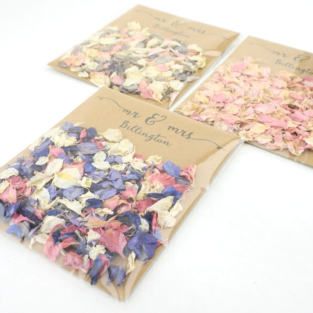 Decorative Mr & Mrs Personalised Confetti Envelopes Eco-friendly Biodegradable