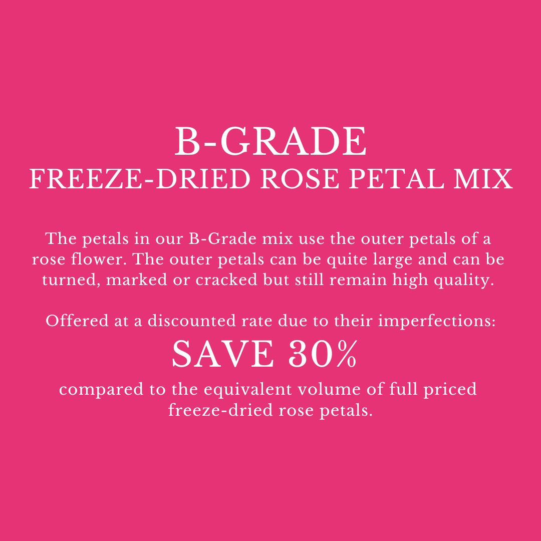 B-Grade Freeze-Dried Rose Petals Information - Save 30 Percent with our B-Grade Rose Petal Mix - The Dried Petal Company