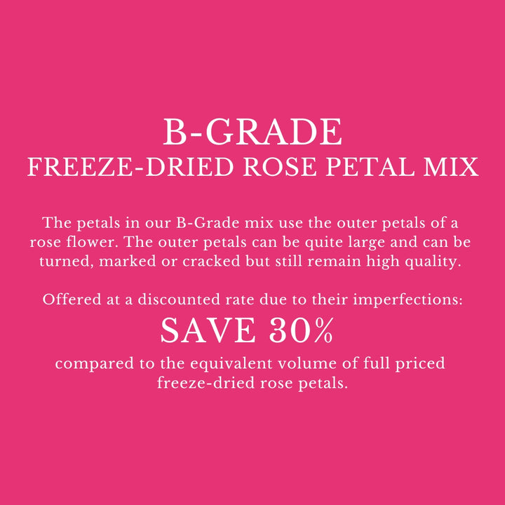 B-Grade Freeze-Dried Rose Petals Information - Save 30 Percent with our B-Grade Rose Petal Mix - The Dried Petal Company