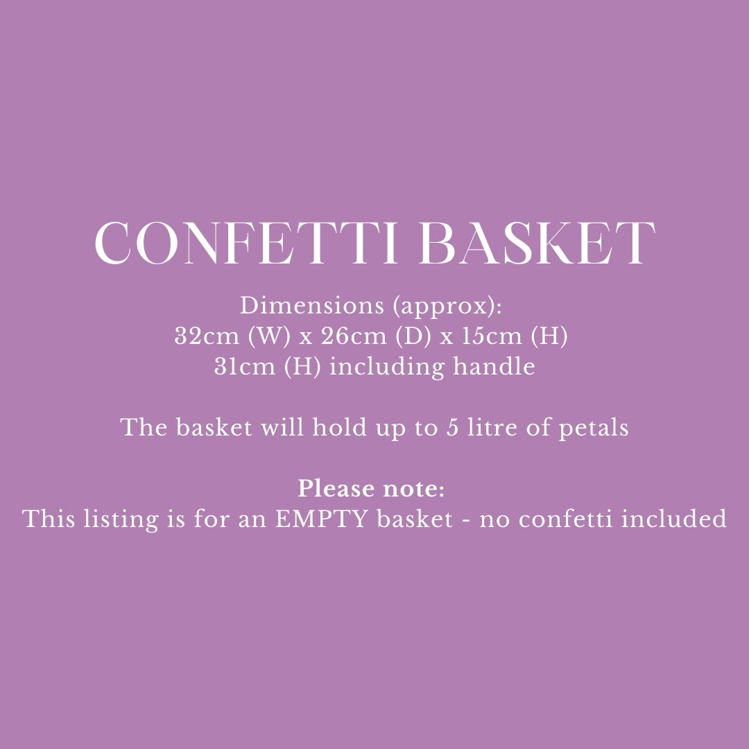 Confetti Basket for up to 5 Litres of Petals (Empty)