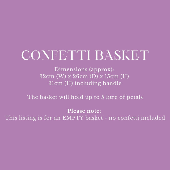 Confetti Basket for up to 5 Litres of Petals (Empty)