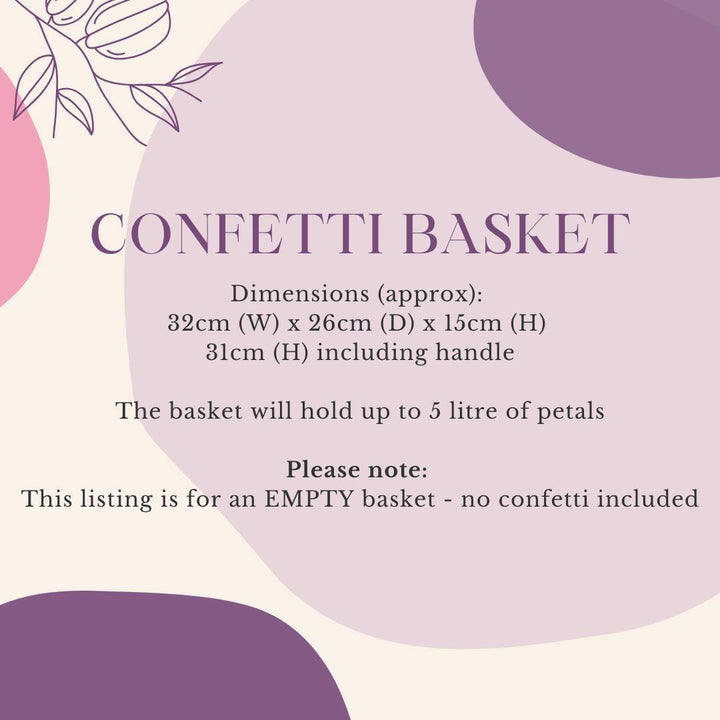 Confetti Basket for up to 5 Litres of Petals (Empty)