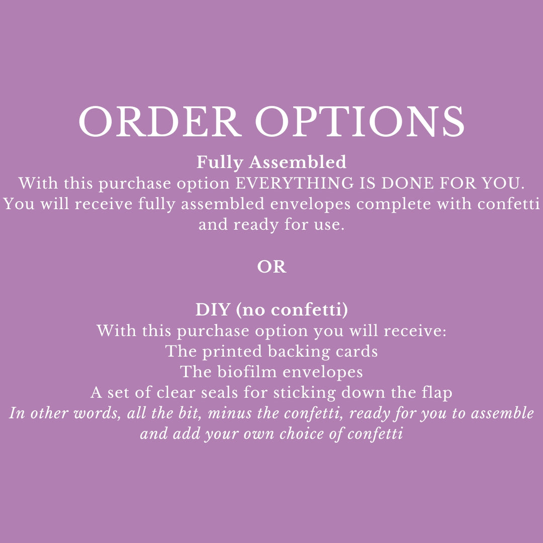 Personalised Love Heart Confetti Envelopes Eco-friendly Biodegradable