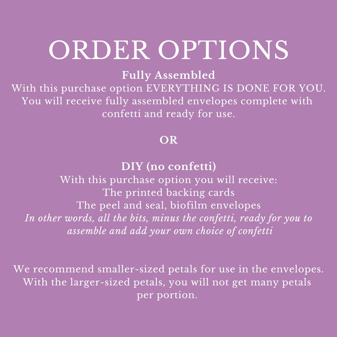 Personalised Love Birds Confetti Envelopes Eco-friendly Biodegradable