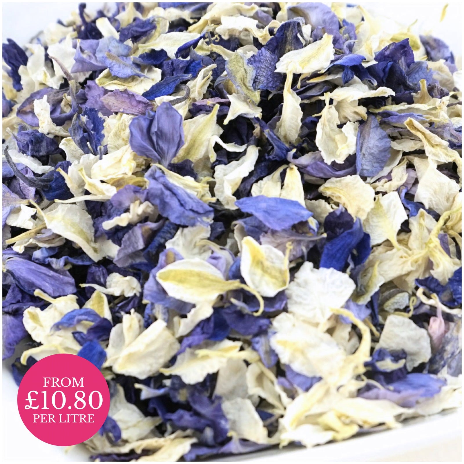 Blueberry Vanilla - Dried Petal Wedding Confetti - larkspur petals - british grown - natural confetti - biodegradable confetti - flower confetti - The Dried Petal Company