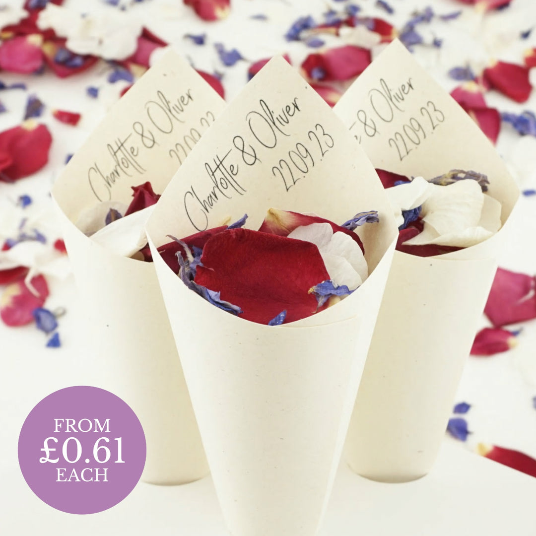 Personalised Wedding Confetti Cones Free Spirit