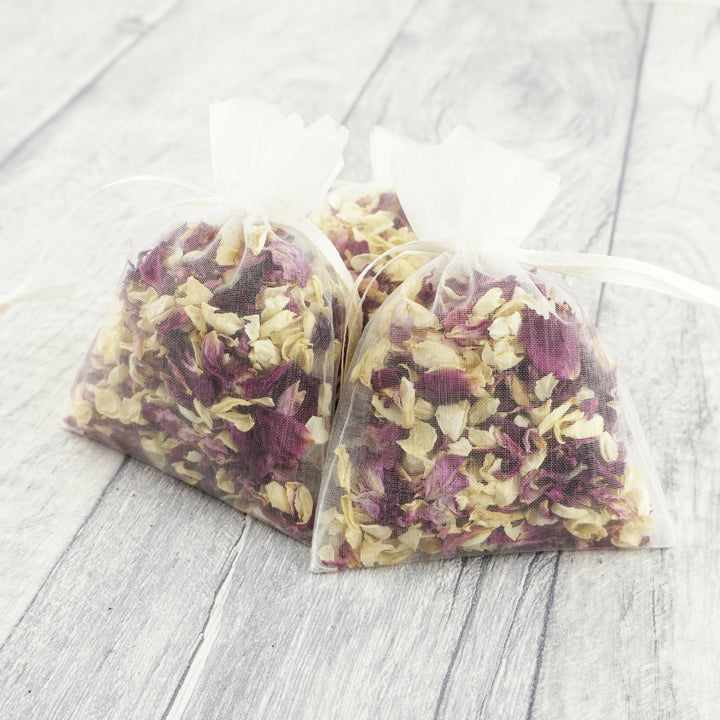 Charmed Dried Petal Wedding Confetti in Organza Bags