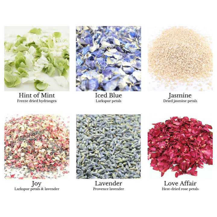 Confetti petals colour chart page 4 - choose your confetti petals - dried petal confetti - biodegradable confetti - natural confetti - The Dried Petal Company