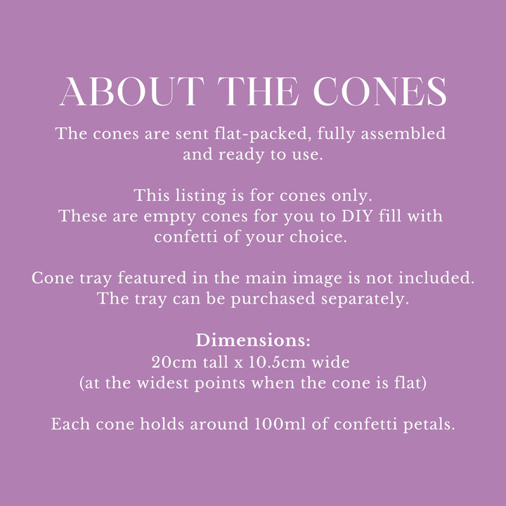 Handcrafted Recycled White Wedding Confetti Cones