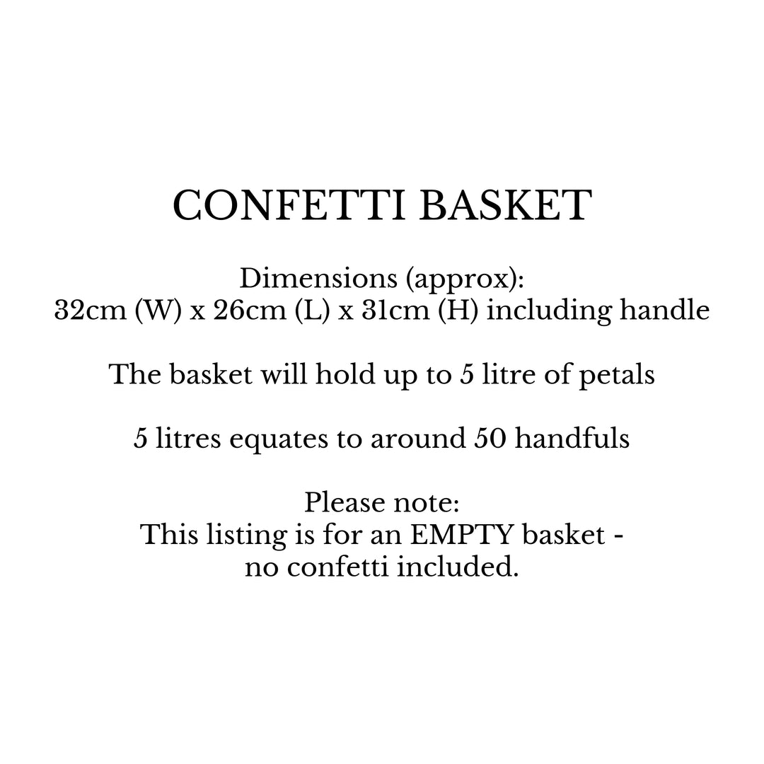 Confetti Basket for up to 5 Litres of Petals (Empty)
