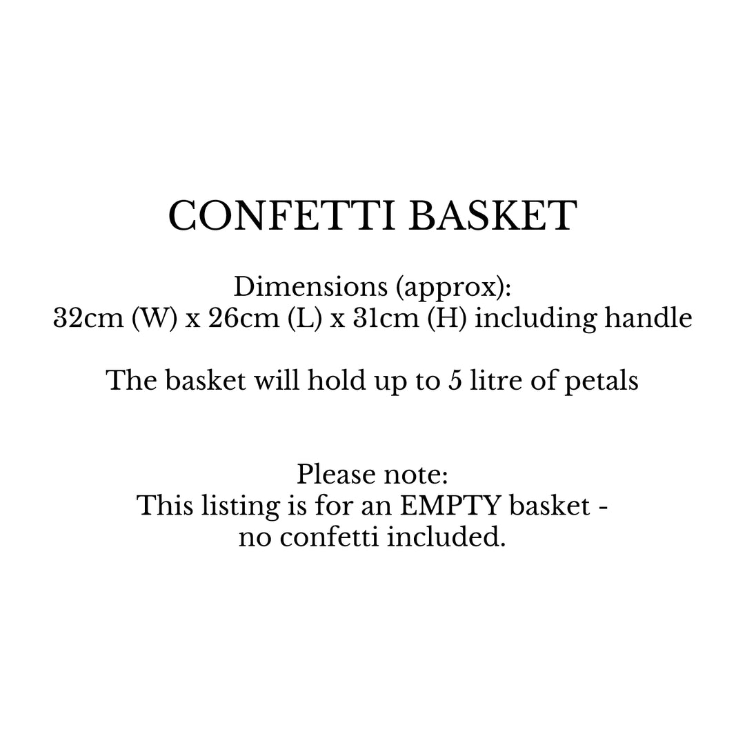 Confetti Basket for up to 5 Litres of Petals (Empty)