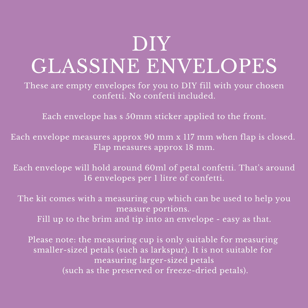 Personalised Glassine Envelopes for Confetti Bags Forever DIY (Empty)