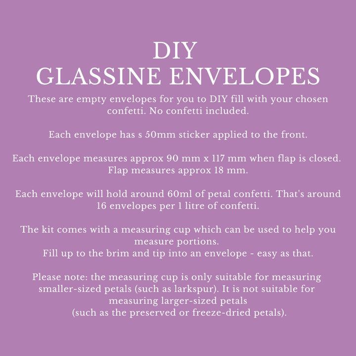 Personalised Glassine Envelopes for Confetti Bags Forever DIY (Empty)