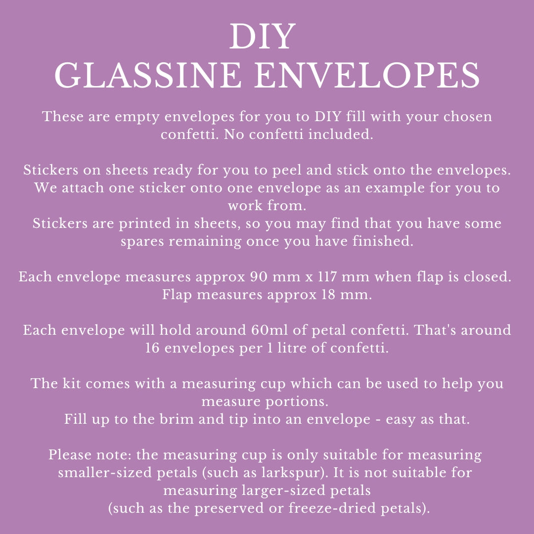 Glassine Envelopes for Confetti Bags Watercolour Leaf Personalised DIY (Empty)