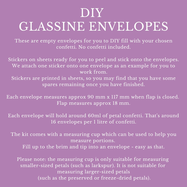 Glassine Envelopes for Confetti Bags Watercolour Leaf Personalised DIY (Empty)