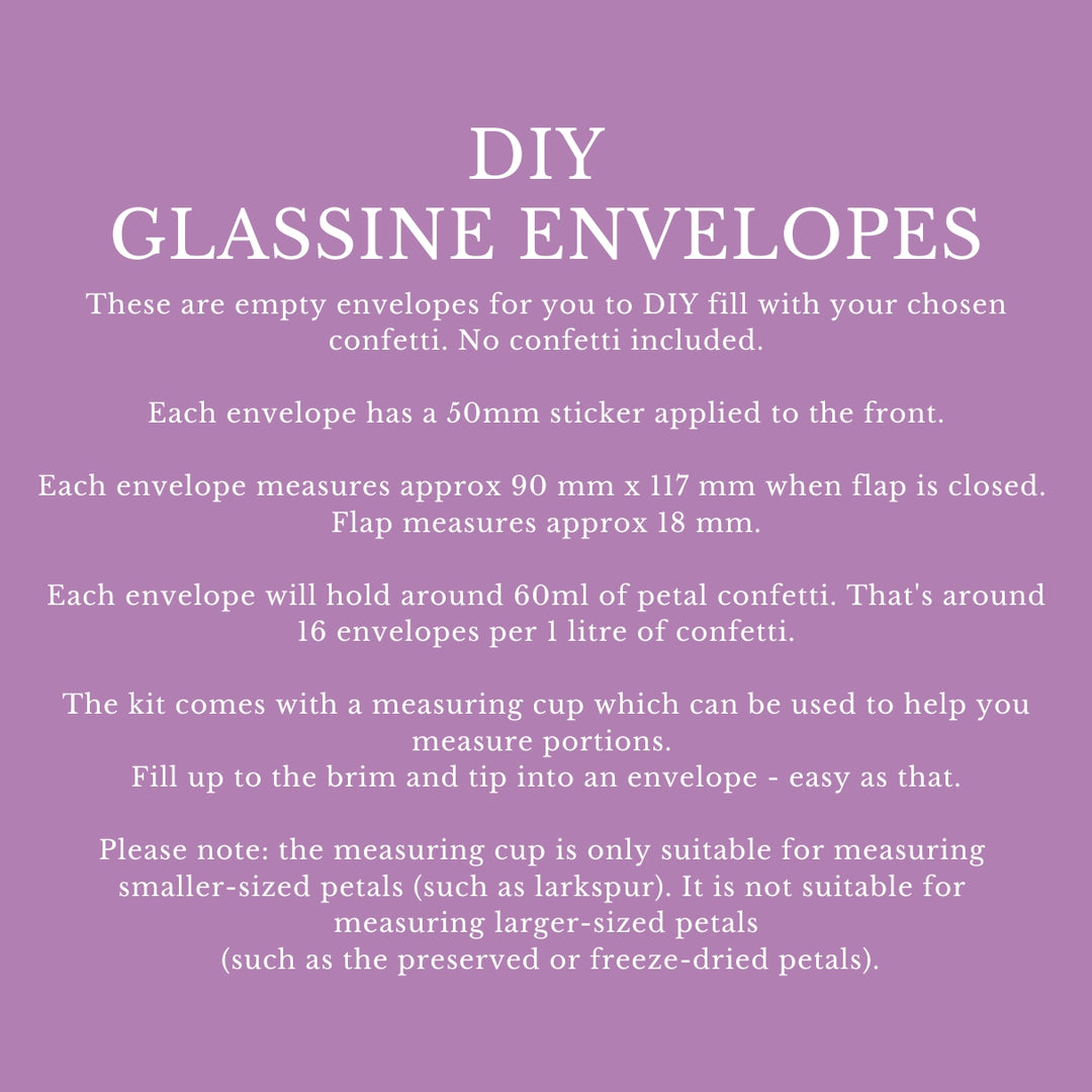 Personalised Glassine Envelopes for Confetti Bags Romantic Mr & Mrs DIY (Empty)