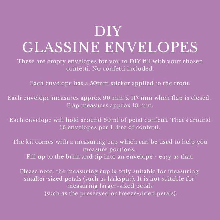 Personalised Glassine Envelopes for Confetti Bags Romantic Mr & Mrs DIY (Empty)