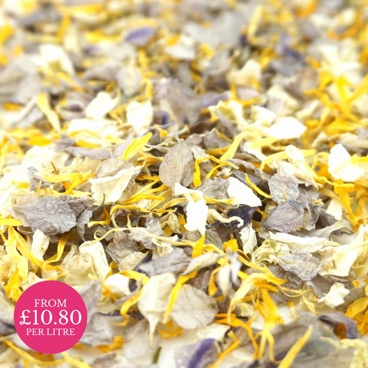 Enchanted - Dried Petal Wedding Confetti - larkspur and calendula petals - british grown - natural confetti - biodegradable confetti - flower confetti - The Dried Petal Company