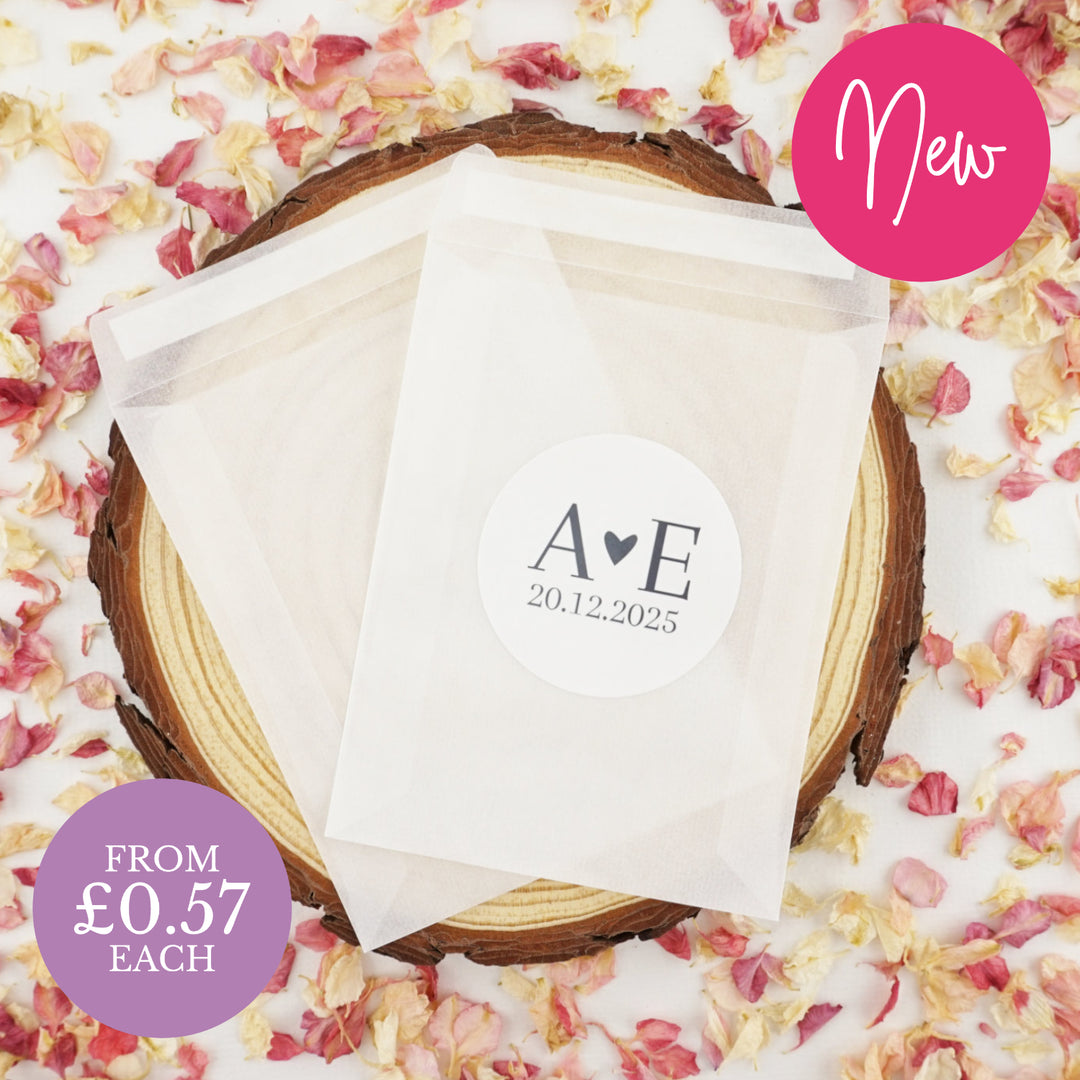 Personalised Glassine Envelopes for Confetti Bags Enchanting DIY (Empty)