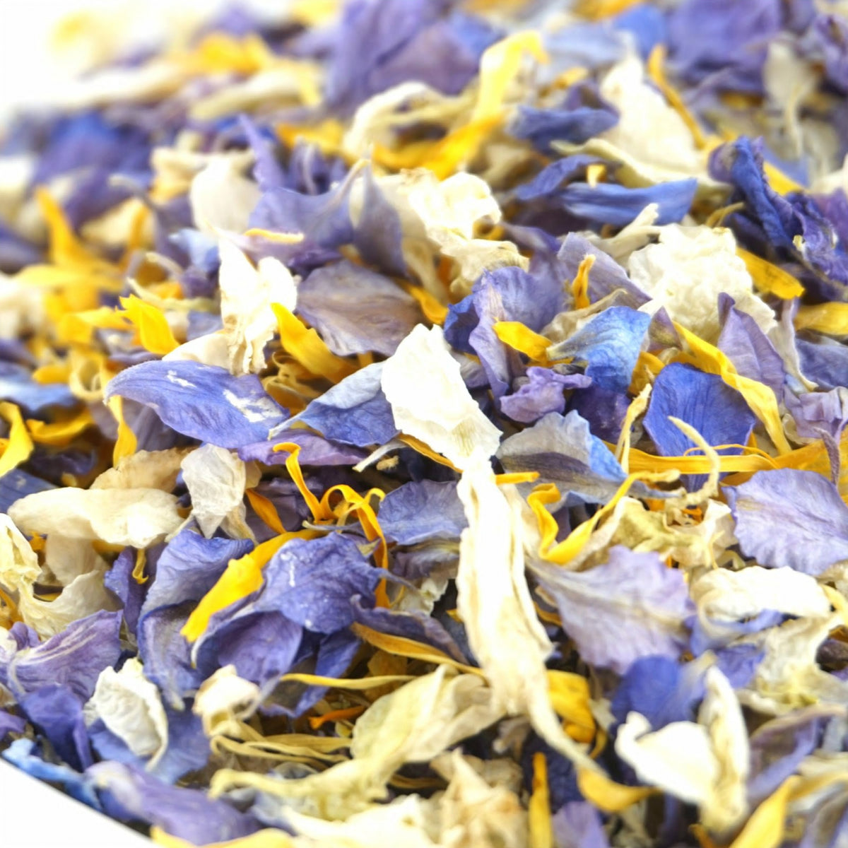 Festival - Dried Petal Wedding Confetti - larkspur petals - british grown - calendula - natural confetti - biodegradable confetti - flower confetti - The Dried Petal Company