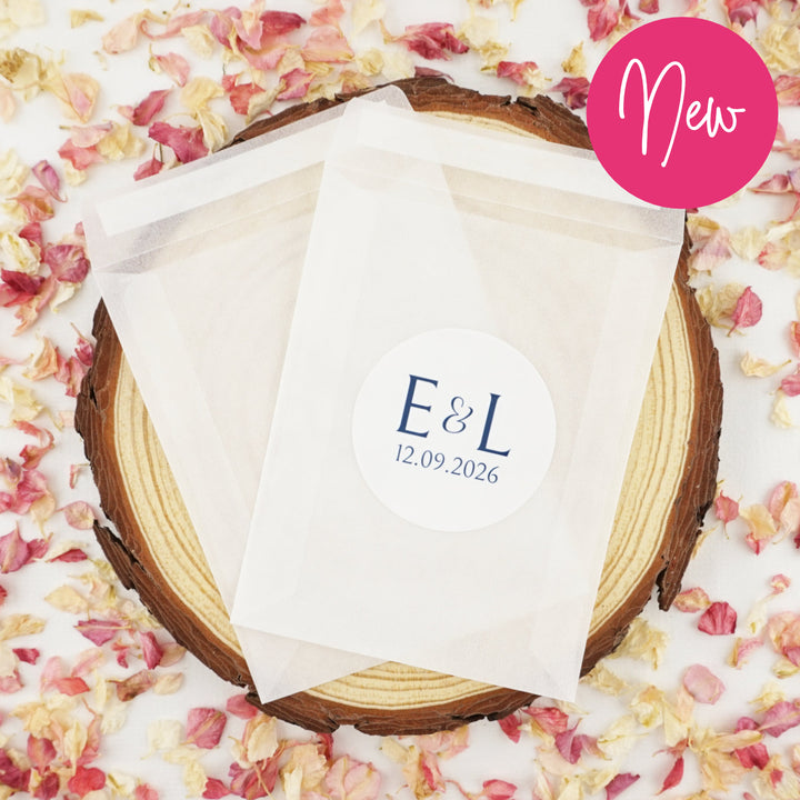 Personalised Glassine Envelopes for Confetti Bags Forever DIY (Empty)
