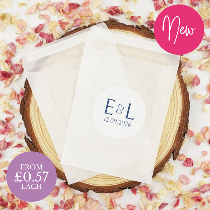 Personalised Glassine Envelopes for Confetti Bags Forever DIY (Empty)