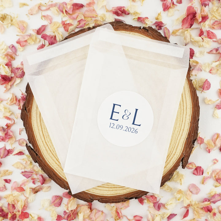 Personalised Glassine Envelopes for Confetti Bags Forever DIY (Empty)
