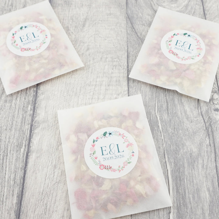 Glassine Envelopes Flowers Sticker and Confetti Petals