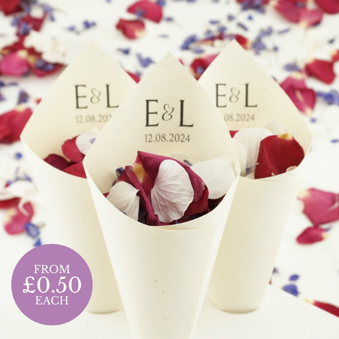 Personalised Wedding Confetti Cones Forever