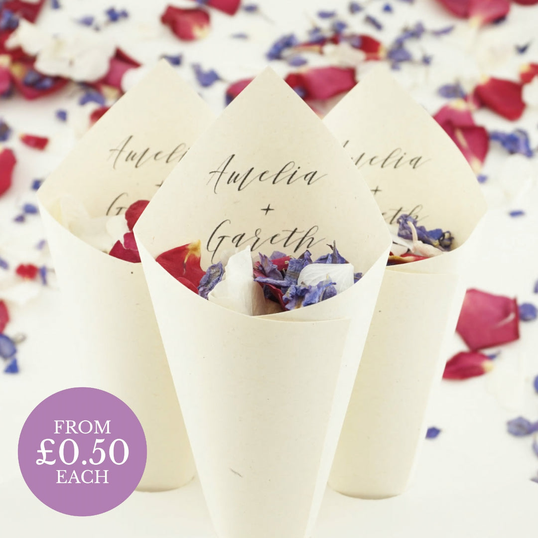 Personalised Wedding Confetti Cones Free Spirit