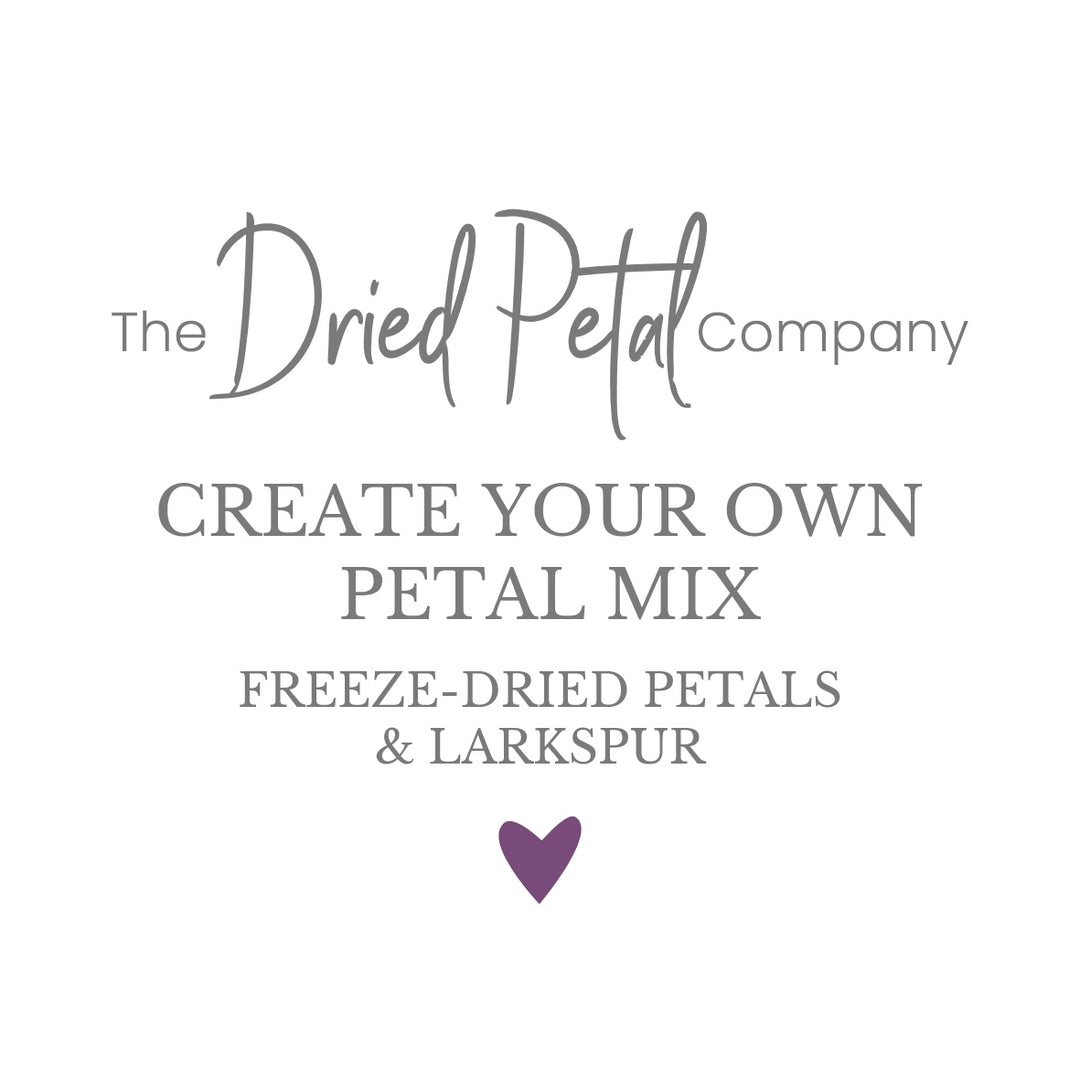 Create your own petal mix - freeze-dried petals - rose petals - hydrangea petals - larkspur petals - wedding confetti - biodegradable confetti - The Dried Petal Company