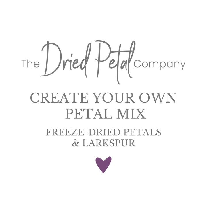 Create your own petal mix - freeze-dried petals - rose petals - hydrangea petals - larkspur petals - wedding confetti - biodegradable confetti - The Dried Petal Company