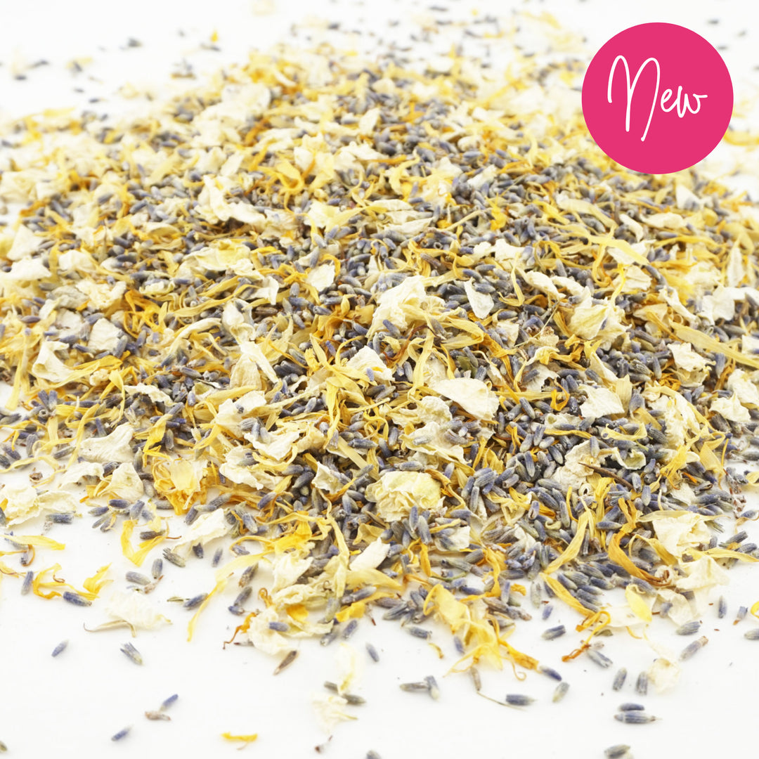 Larkspur, Calendula & Lavender Dried Petal Wedding Confetti Biodegradable Happiness
