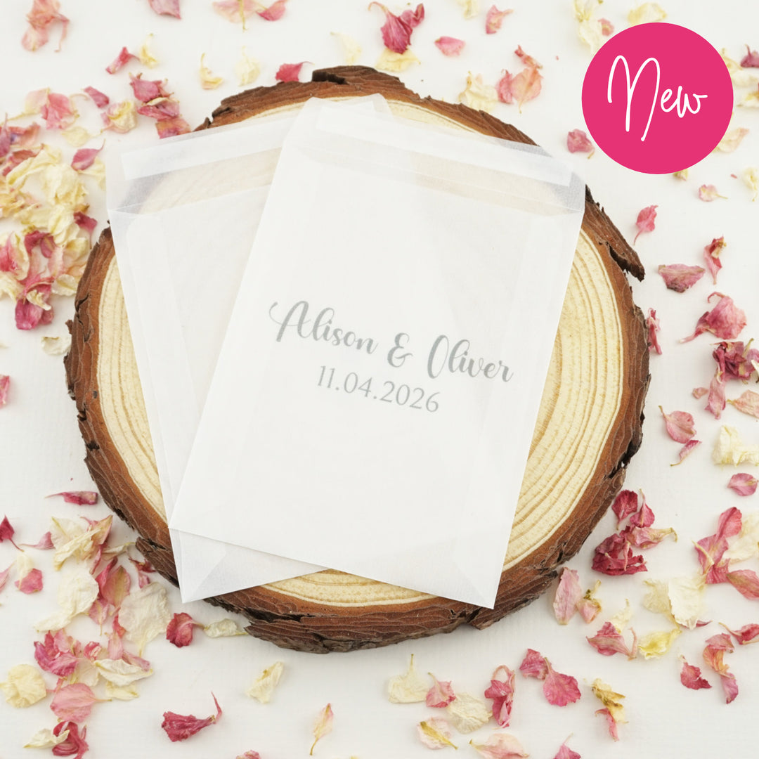 Personalised Glassine Envelopes for Confetti Bags Hopes & Dreams (Empty)